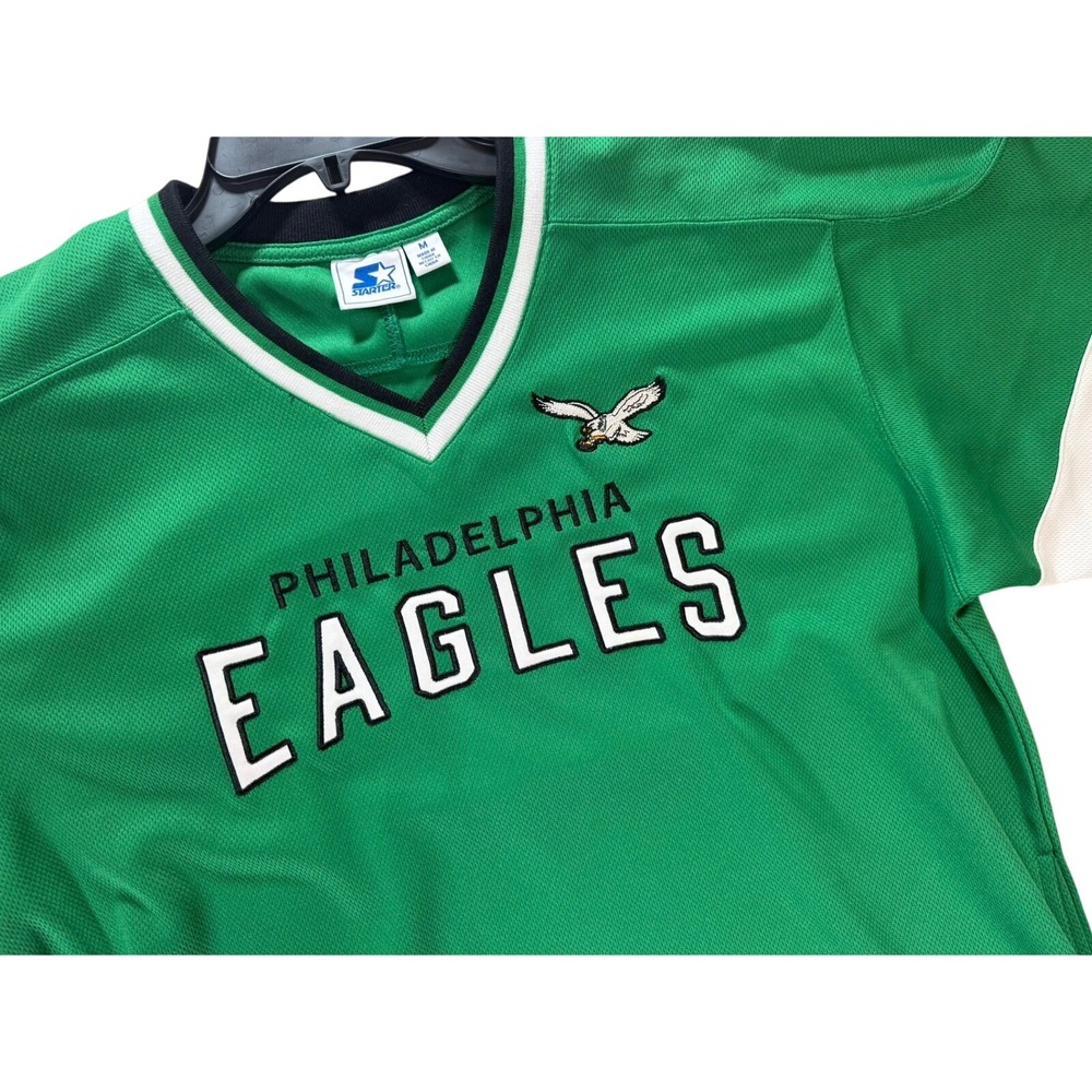 Starter Philadelphia Eagles Jersey Mens Medium Kelly Green Mesh V-Neck G-III